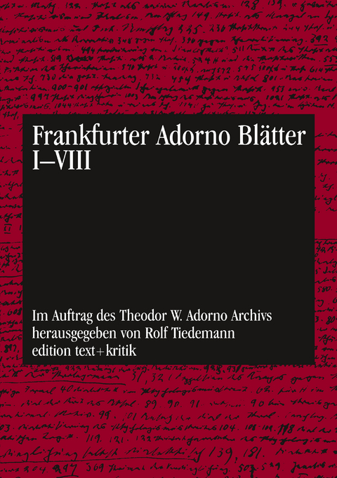 Frankfurter Adorno Blätter I - VIII - 