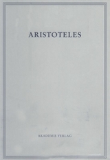 Aristoteles: Aristoteles Werke / Parva Naturalia III