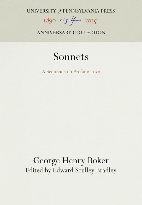 Sonnets - George Henry Boker