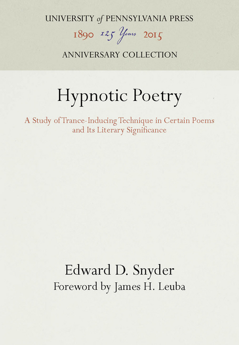 Hypnotic Poetry - Edward D. Snyder