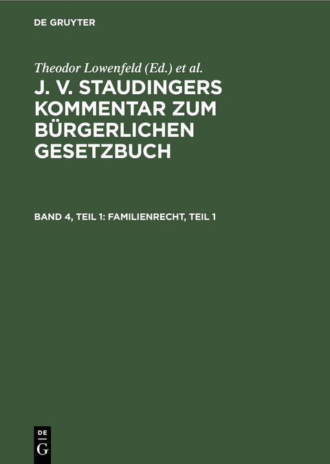 Familienrecht, Teil 1 - 