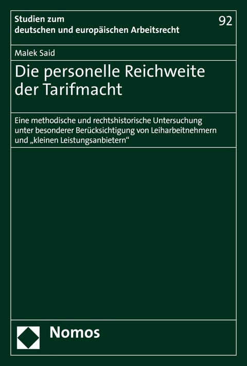 Die personelle Reichweite der Tarifmacht - Malek Said