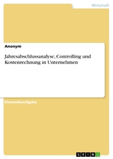 Jahresabschlussanalyse, Controlling und Kostenrechnung in Unternehmen