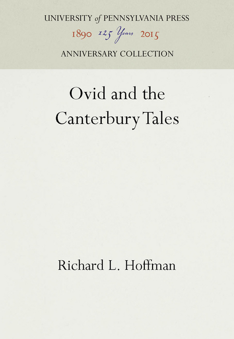 Ovid and the Canterbury Tales - Richard L. Hoffman