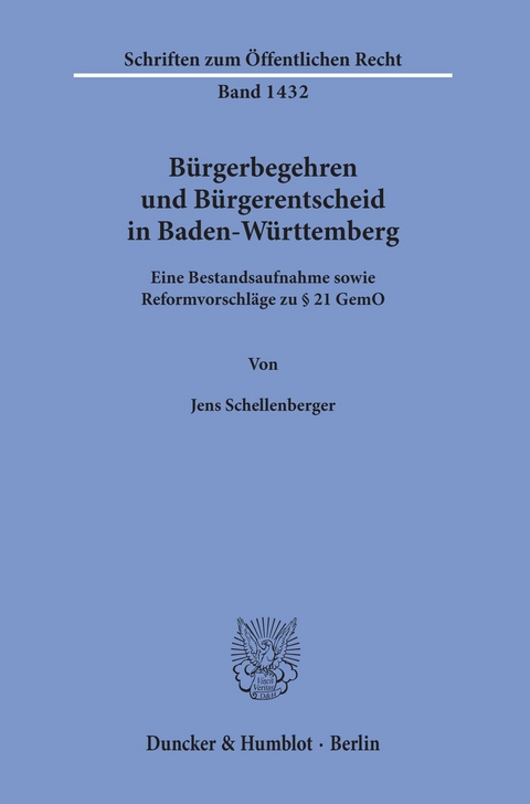 Bürgerbegehren und Bürgerentscheid in Baden-Württemberg. -  Jens Schellenberger