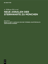 Katalog von 1867 Sternen, hauptsächlich zenitnahen Sternen - Karl Oertel