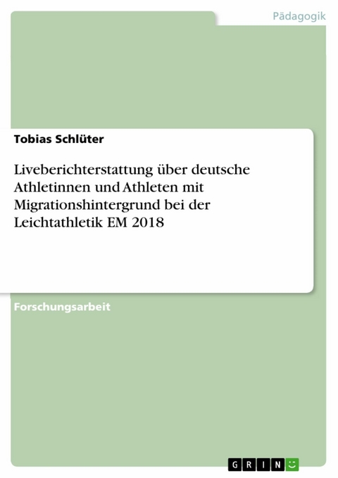 Liveberichterstattung über deutsche Athletinnen und Athleten mit Migrationshintergrund bei der Leichtathletik EM 2018 - Tobias Schlüter