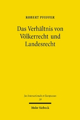 Das Verhältnis von Völkerrecht und Landesrecht - Robert Pfeffer