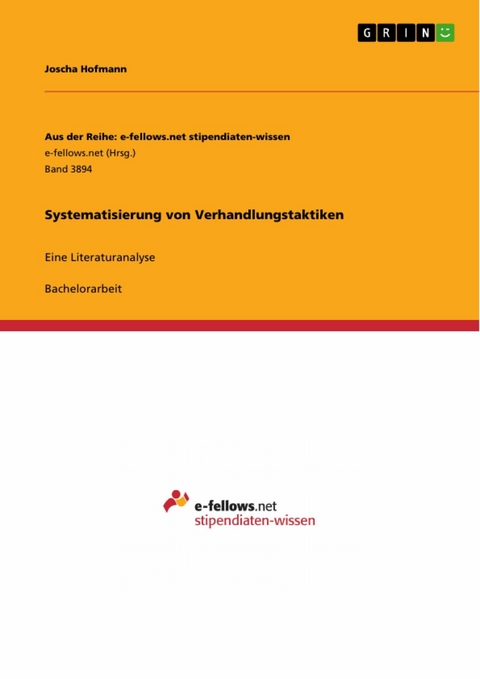 Systematisierung von Verhandlungstaktiken - Joscha Hofmann