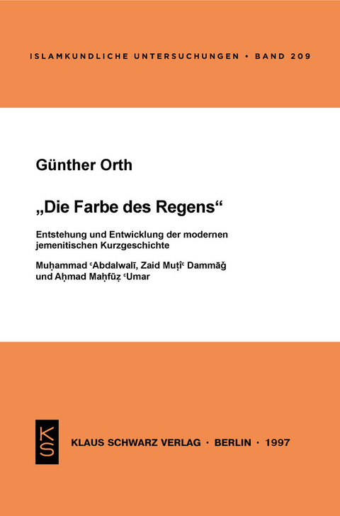 Die Farbe des Regens -  Günther Orth