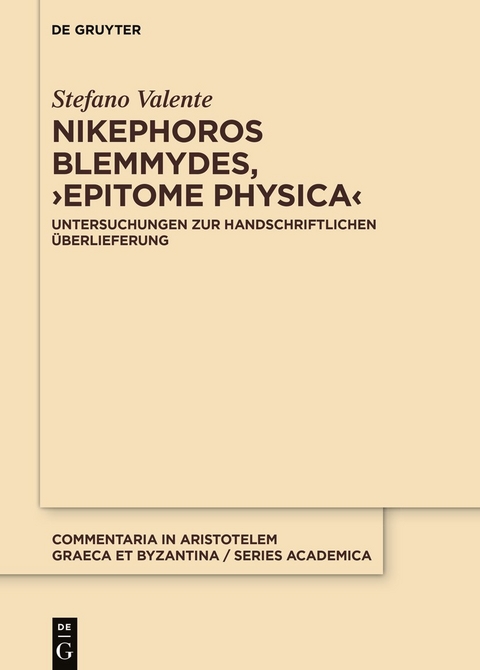 Nikephoros Blemmydes, ›Epitome physica‹ - Stefano Valente