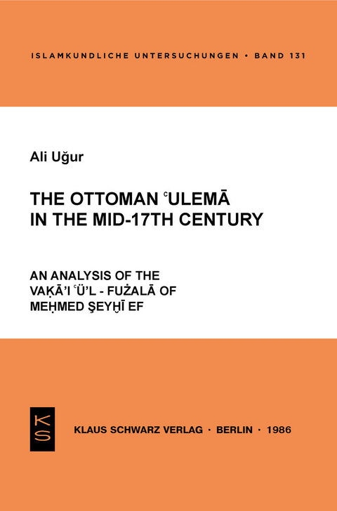 The Ottoman 'ulema in the Mid-17th Century -  Ali Ugur