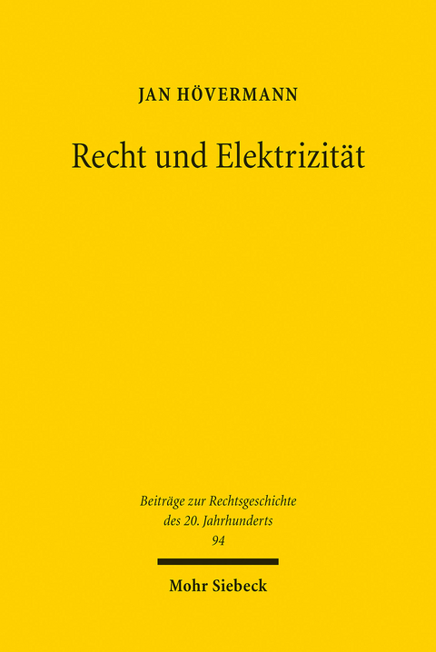 Recht und Elektrizität -  Jan Hövermann