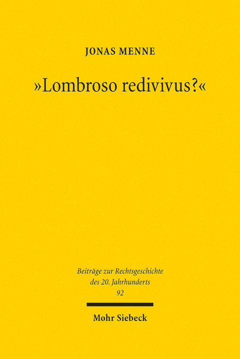 'Lombroso redivivus?' -  Jonas Menne