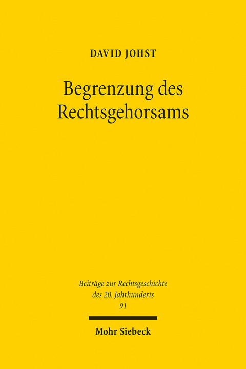 Begrenzung des Rechtsgehorsams -  David Johst