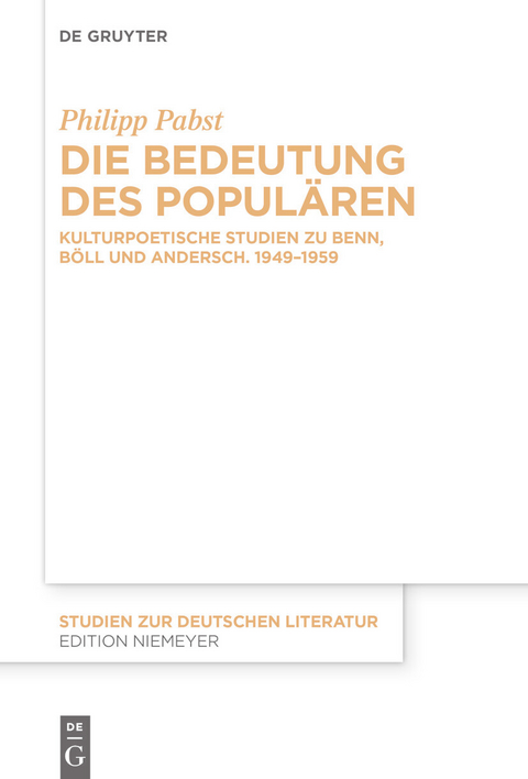 Die Bedeutung des Populären - Philipp Pabst