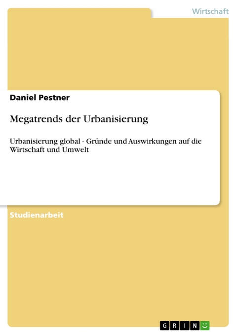 Megatrends der Urbanisierung - Daniel Pestner