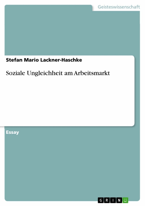 Soziale Ungleichheit am Arbeitsmarkt - Stefan Mario Lackner-Haschke