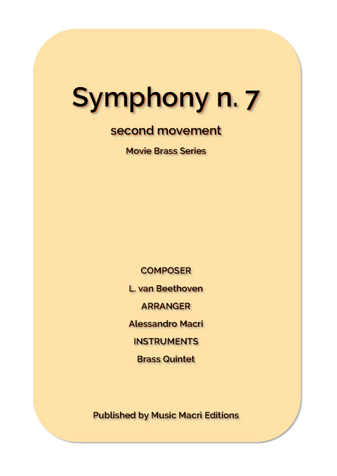 Symphony n. 7 - Movie Brass Series by L. van Beethoven - Alessandro Macrì