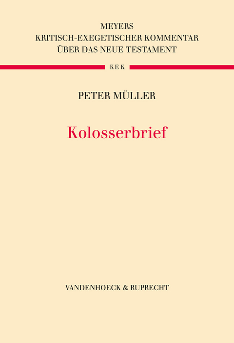 Kolosserbrief -  Peter Müller