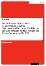 Der Einfluss von organisierten Interessengruppen auf die Öffnungsmöglichkeiten von Musikclubs in den Bundesländern der BRD während der Corona-Pandemie im Jahr 2021