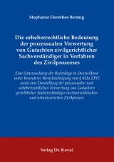 Die urheberrechtliche Bedeutung der prozessualen Verwertung von Gutachten zivilgerichtlicher Sachverständiger in Verfahren des Zivilprozesses - Stephanie Dorothee Bermig