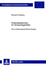 Publizitätspflichten für Vorstandsgehälter - Michael Masling