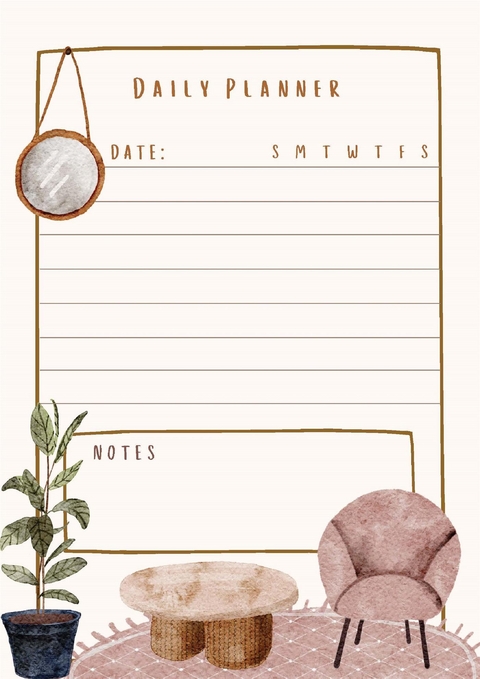 Beige Brown Home Decor Daily Planner - Indira Srivatsa