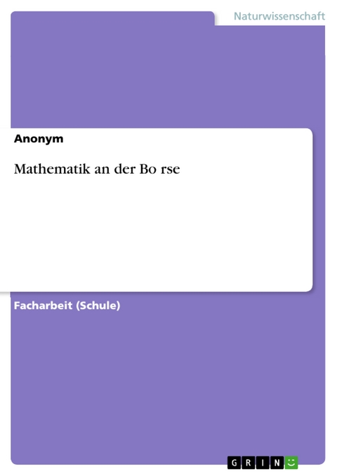 Mathematik an der Börse