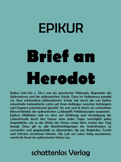 Brief an Herodot -  Epikur von Samos