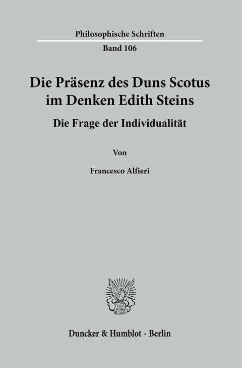 Die Präsenz des Duns Scotus im Denken Edith Steins. -  Francesco Alfieri