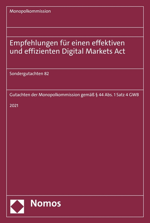 Empfehlungen für einen effektiven und effizienten Digital Markets Act - 