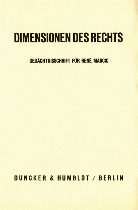 Dimensionen des Rechts. - 