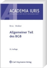 Allgemeiner Teil des BGB - Hans Brox, Wolf-Dietrich Walker