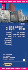 Reise Know-How Landkarte USA 03, Mittlerer Westen (1.1.250.000) : Illinois, Indiana, Iowa, Michigan, Minnesota, Missouri, Wisconsin - Reise Know-How Verlag Reise Know-How Verlag Peter Rump