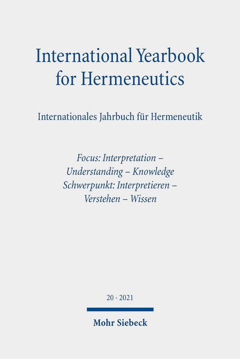 International Yearbook for Hermeneutics / Internationales Jahrbuch für Hermeneutik - 