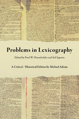 Problems in Lexicography -  Michael Adams