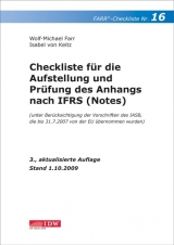 Checkliste für die Aufstellung und Prüfung des Anhangs nach IFRS (Notes) - Farr, Wolf-Michael; Keitz, Isabel von