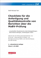 Checkliste für die Anfertigung und Qualitätskontrolle von Berichten über die MaBV-Prüfung - Wolf M Farr