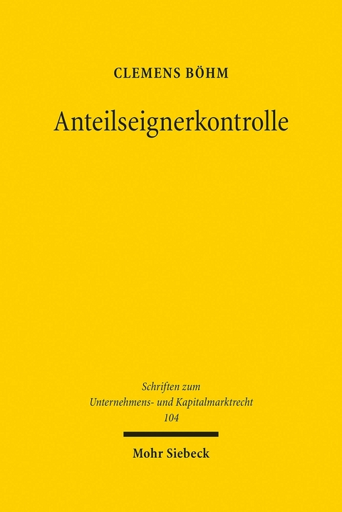 Anteilseignerkontrolle -  Clemens Böhm