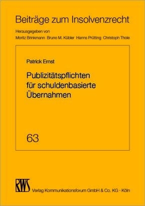 Publizitätspflichten für schuldenbasierte Übernahmen -  Patrick Enst