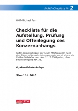 Checkliste für die Aufstellung, Prüfung und Offenlegung des Konzernanhangs - Farr, Wolf-Michael