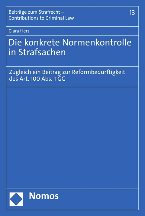 Die konkrete Normenkontrolle in Strafsachen - Clara Herz