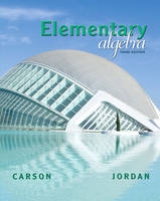 Elementary Algebra - Carson, Tom; Jordan, Bill E.