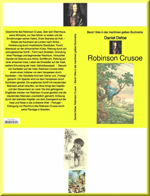 Daniel Defoe: Robinson Crusoe  – Band 194 in der maritimen gelben Buchreihe – bei Jürgen Ruszkowski - Daniel Defoe