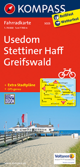 KOMPASS Fahrradkarte Usedom, Stettiner Haff, Greifswald - 