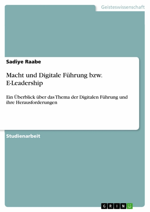 Macht und Digitale Führung bzw. E-Leadership - Sadiye Raabe