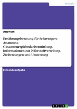 Ernährungsberatung für Schwangere. Anamnese, Gesamtenergiebedarfsermittlung, Informationen zur Nährstoffverteilung, Zielsetzungen und Umsetzung