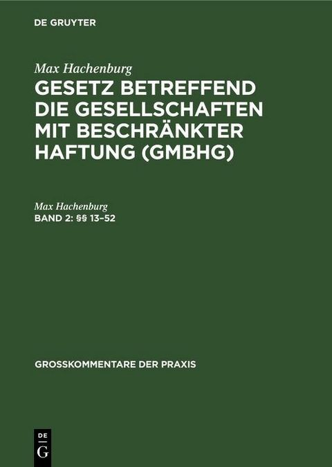 §§ 13–52 - Max Hachenburg