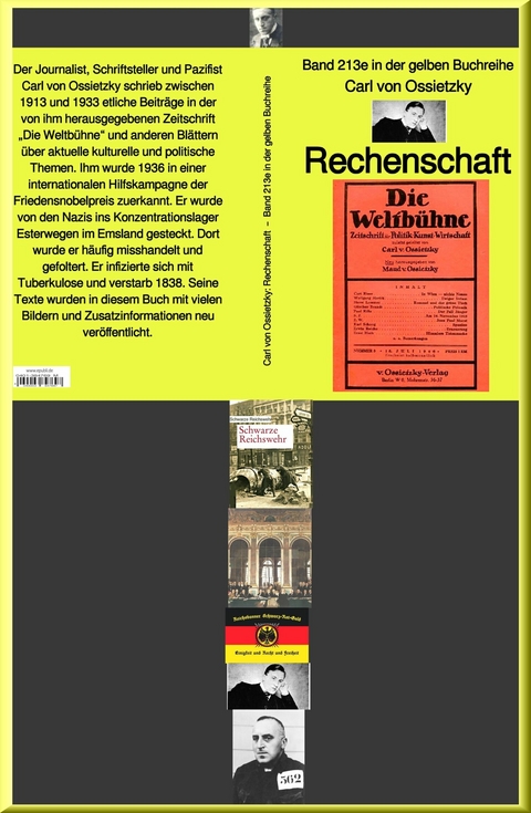 Rechenschaft  –  Band 213e in der gelben Buchreihe – bei Jürgen Ruszkowski - Carl von Ossietzky